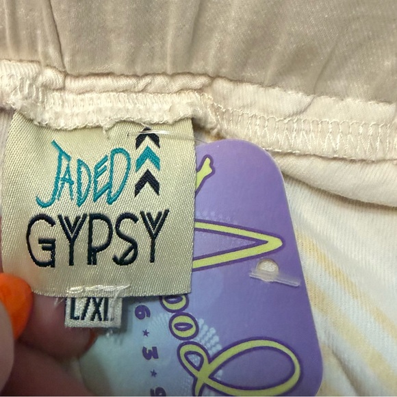 NWT JADED GYPSY FLOUR SACK HEIRLOOM BALLOON WIDE LEG CROPPED PANTS SIZE L/XL - Picture 8 of 9